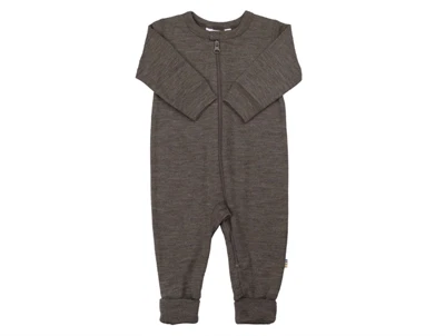 Joha heldragt i brun melange merinould og silke med lynlås og 2-i-1 fod