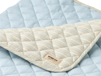 Wheat quilt tæppe blue ocean stripe