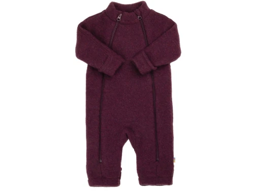 Joha ulddragt i blommefarvet børstet merinould med dobbelt lynlås  