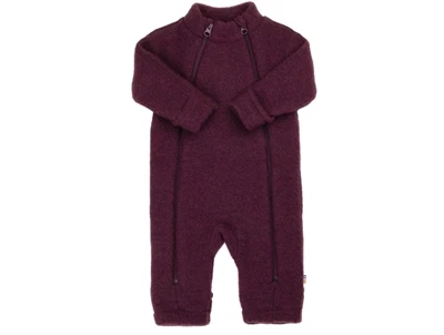 Joha ulddragt i blommefarvet børstet merinould med dobbelt lynlås  