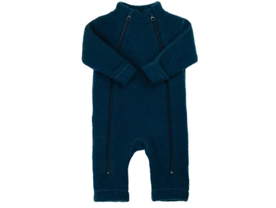 Joha ulddragt i mørk turkis børstet merinould med dobbelt lynlås  