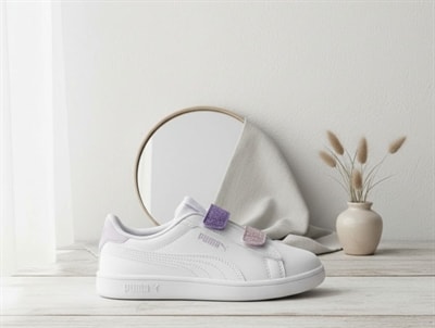 Puma Smash sneaker hvid/lavendel glimmer