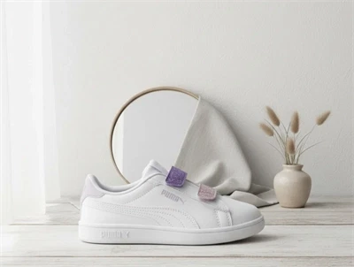 Puma Smash sneaker hvid/lavendel glimmer