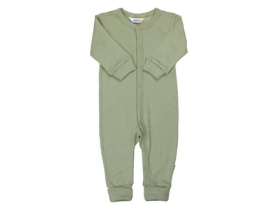 Joha heldragt i grøn merinould og silke med trykknapper og 2-i-1 fod