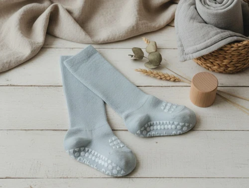 GoBabyGo skridsikre bambusstrømper sky blue