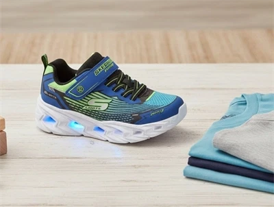 Skechers Vortex 3.0 sneaker sort med blå og lime detaljer