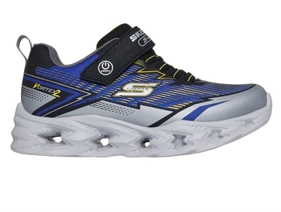 Skechers Vortex 2.0 sneakers blå/sølv/sort med blinklys