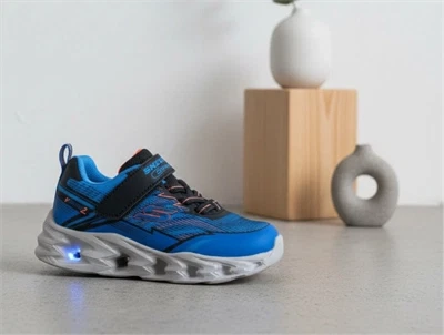 Skechers Vortex 2.0 Veltrox sneaker blå med lys og velcro