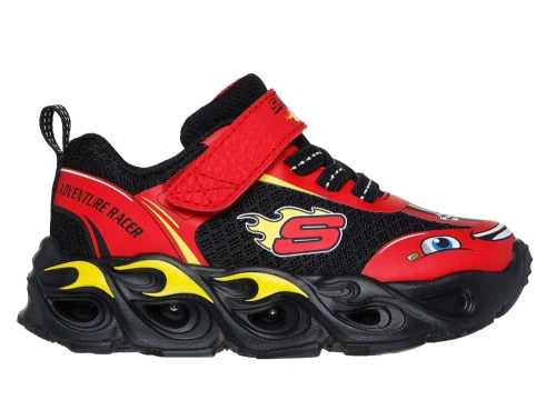 Skechers sneakers rød/sort lyn med blinklys