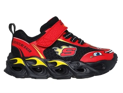 Skechers sneakers rød/sort lyn med blinklys