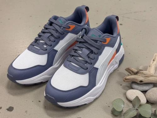 Puma Trinity 2 LT Jr sneaker mist gray sky med orange detaljer