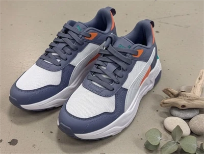 Puma Trinity 2 LT Jr sneaker mist gray sky med orange detaljer