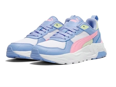 puma trinity 2 lt jr sneaker lyseblå med pink detaljer