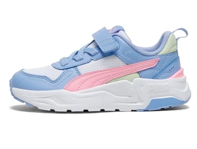 Puma Trinity 2 LT AC+ PS sneaker i hvid med rosa og lilla detaljer samt velcro