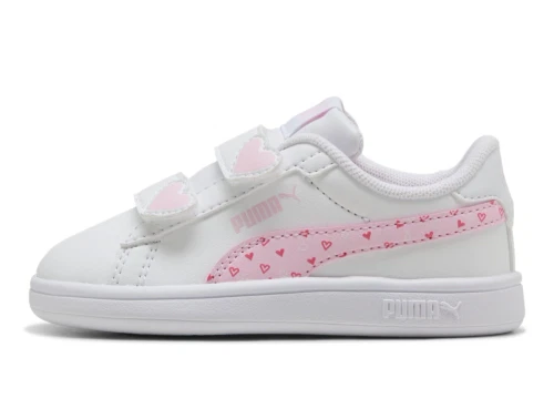 Puma Smash 3.0 Hearty sneaker hvid med hjerter og velcro