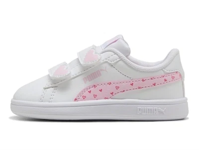 Puma Smash 3.0 Hearty sneaker hvid med hjerter og velcro
