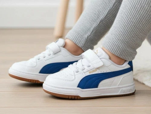 Puma Caven III AC+ Inf sneaker hvid med blå detaljer