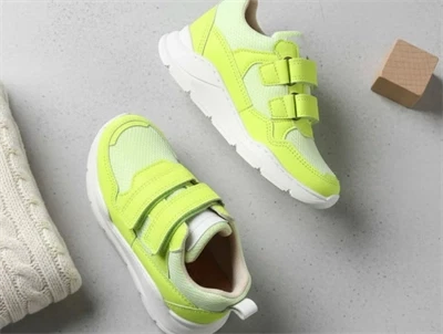 Bisgaard sneaker neon gul med velcro