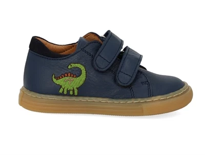 Angulus sneaker navy med dinobroderi og velcro