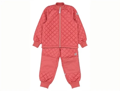 Mikk-line rødt thermosæt til børn set forfra