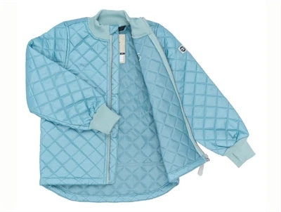 Mikk-line lyseblå termo jakke med quilt og åben front