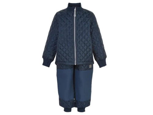 Mikk-Line termosæt blue nights med quiltet struktur og lynlås foran