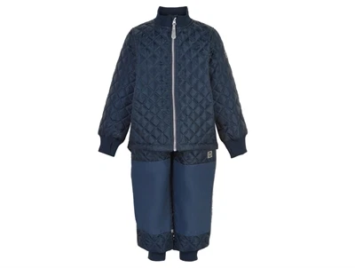 Mikk-Line termosæt blue nights med quiltet struktur og lynlås foran