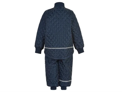 Mikk-Line termosæt blue nights med quiltet struktur og lynlås bagfra