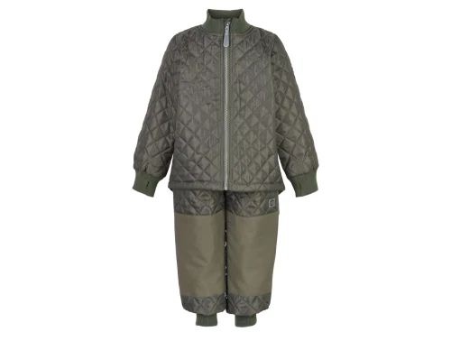 Mikk-Line termosæt dusty olive med quilt og refleksdetaljer