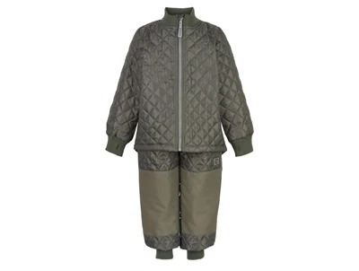 Mikk-Line termosæt dusty olive med quilt og refleksdetaljer