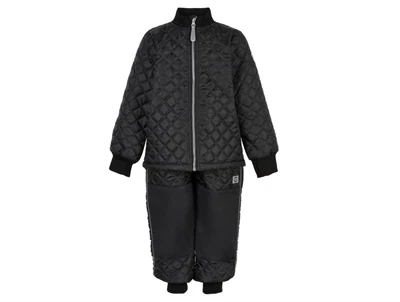 Mikk-Line termosæt i sort med refleks og quiltet struktur