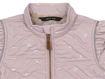 Mikk-line rosa termo jakke med flæser og foil-sløjfer