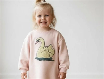 Wheat sweatshirt Terry swan dim rose