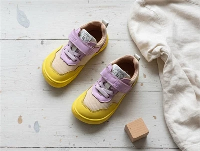 Bisgaard Baloo barfodssneaker i lemon med elastik og velcro