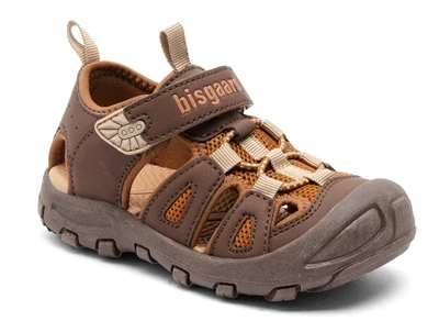 Bisgaard Parker sandal i brun nuance med velcrolukning