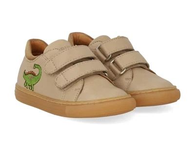 Angulus begynder sneaker i sand med dinobroderi og velcro