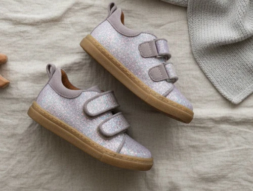 Angulus glitter sneaker unicorn glitter med ruskindskanter og velcro
