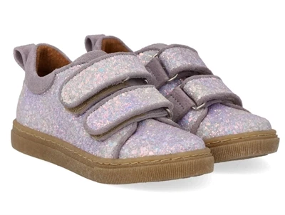 Angulus glitter sneaker unicorn glitter med ruskindskanter og velcro
