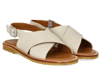 Angulus krydssandal oatmilk med spænde og åben tå