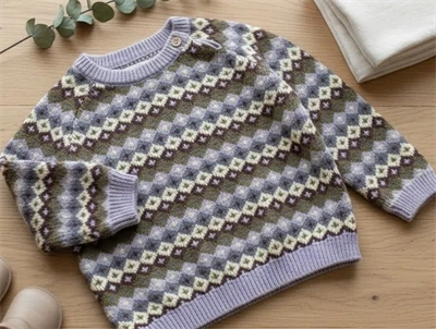 Wheat multi lavender pullover Mimi bomuld