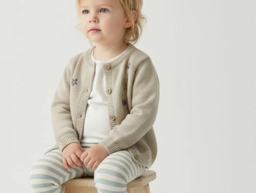 Wheat soft beige strik cardigan Ella