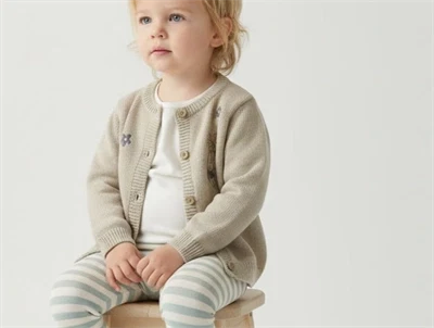 Wheat soft beige strik cardigan Ella