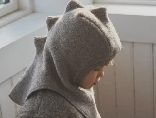 Huttelihut elefanthue camel melange med trekantet design