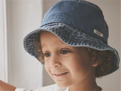 Huttelihut bøllehat denim navy blazer på barn