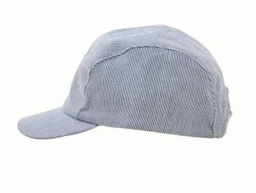 Huttelihut kasket bering sea med striber set fra siden