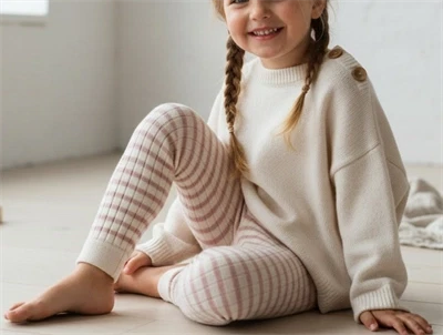 MP Kallie leggings silver pink med striber bomuld