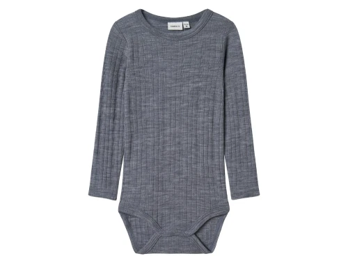 Name It uld body i folkstone gray merinould med ribstruktur