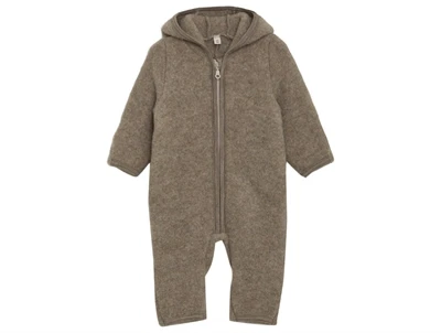 Huttelihut køredragt savannah melange set forfra med hætte og ører