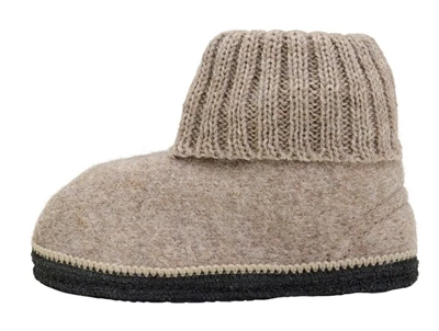 HUTTEliHUT hjemmesko i camel melange uld set fra siden