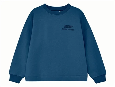 Huttelihut sweatshirt i blå bering sea med broderet logo